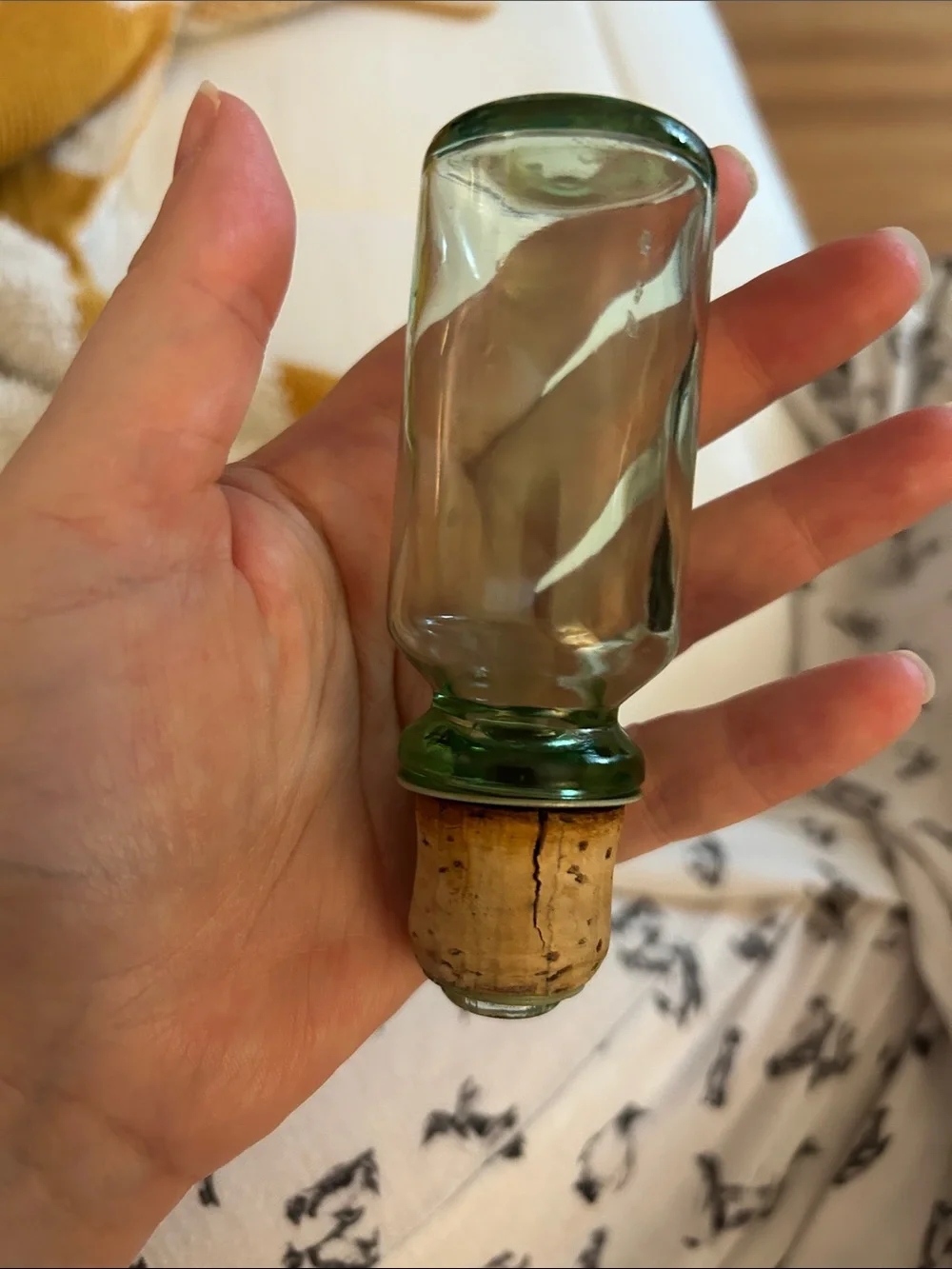 Vintage 1960’s Old Fitzgerald Venetian Green Glass Bourbon Decanter Bottle